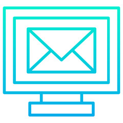 Outline Gradient  Email Monitor icon