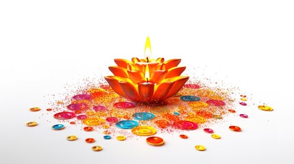 Happy Diwali with diwali diya, Generative ai.