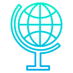 Outline Gradient Globe Gear icon