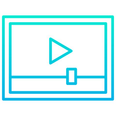 Outline Gradient  Video Ads icon
