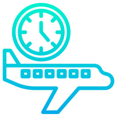 Outline Gradient Flight Time icon
