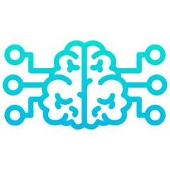 Outline Gradient Brain Chip icon