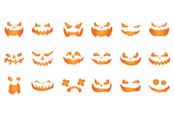 happy halloween vector design element set isolated on a white background