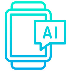 Outline Gradient Smartwatch Ai chat icon