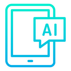 Outline Gradient Tab Ai chat icon