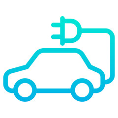 Outline Gradient Charging Car icon