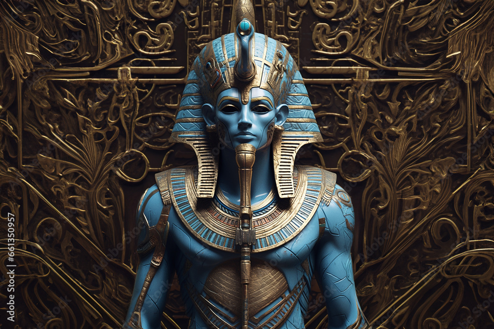 Poster osiris' resurrection: a captivating depiction of the abstract form of osiris, the god of the afterli