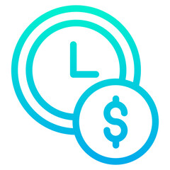 Outline Gradient Dollar Clock icon