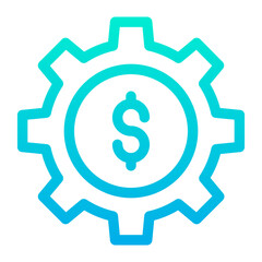 Outline Gradient Dollar Cog icon
