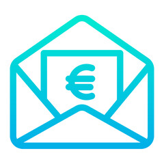 Outline Gradient Euro Message icon