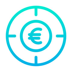 Outline Gradient Euro Target icon