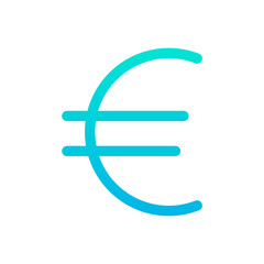 Outline Gradient Euro coin icon