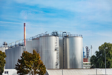 silos in sindlingen Hesse of an chemical production area in Frankfurt Hoechst