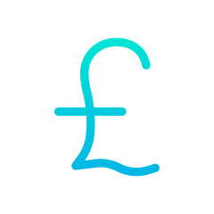 Outline Gradient Pound coin icon
