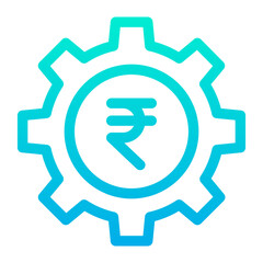 Outline Gradient Rupees setting icon