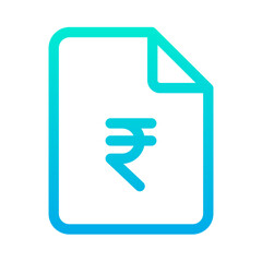 Outline Gradient Rupees document icon