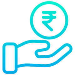 Outline Gradient Rupees Funding icon