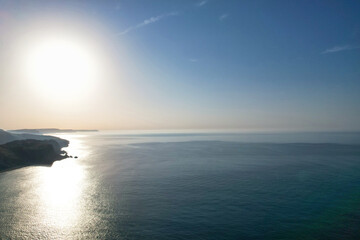 Most Beautiful High Angle Footage of British Landscape and Sea View of Durdle Door Beach of England...