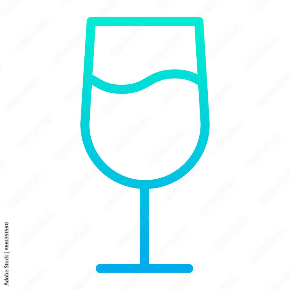 Sticker outline gradient wine glass icon