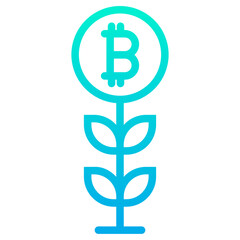 Outline Gradient Grow coin icon