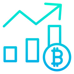 Outline Gradient Dollar Graph icon