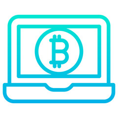 Outline Gradient Home Laptop icon