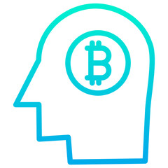 Obraz premium Outline Gradient Eco Mind icon