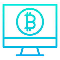 Obraz premium Outline Gradient Real estate Monitor icon