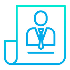 Outline Gradient Online Woman Profile icon