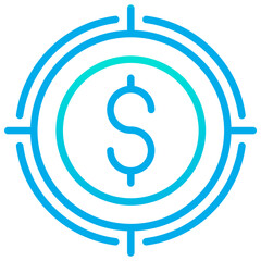 Outline Gradient Dollar Target icon