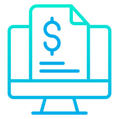 Outline Gradient Dollar Report icon