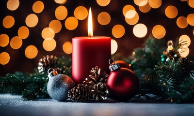 Christmas decor background with place for text, Generative AI