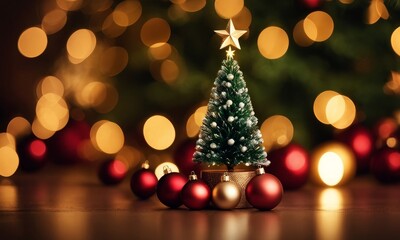 Fototapeta na wymiar Christmas tree background, Generative AI