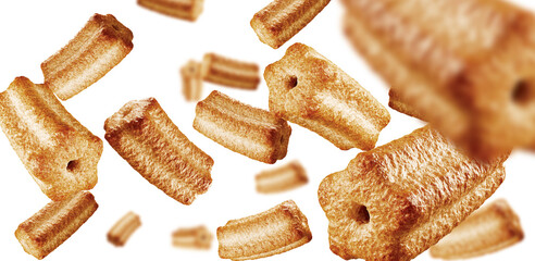 set of churros. snack food. 3d illustration. Isolated on background. Clipping path.