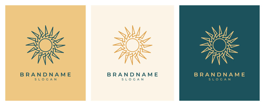 Sun logo icon. Luxury abstract sun logo vector