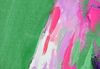 Multicolored texture painting. Abstract art background. oil on canvas. Rough brushstrokes of paint.