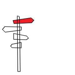 Line art character concept of a man working out to find direction in life or during travel.