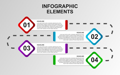 infographic template design with 4 steps. infographic design for presentations, banners, infographs and posters