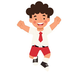 Illustration of a boy in elementary school uniform
