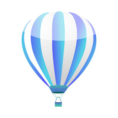 Vector flat hot air balloon, isolated on white