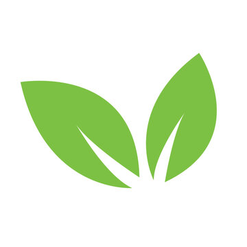 Vector green leaves logo on white background