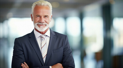 Fototapeta premium Portrait of confident mature businessman with beard.