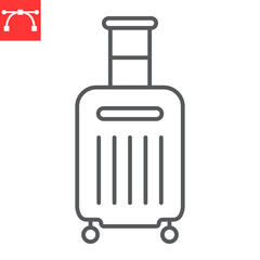 Luggage line icon, baggage and tourism, suitcase vector icon, vector graphics, editable stroke outline sign, eps 10.