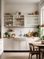 Captivating Homeliness small beloved kitchen. walls is white color. Pay attention to all shapes.