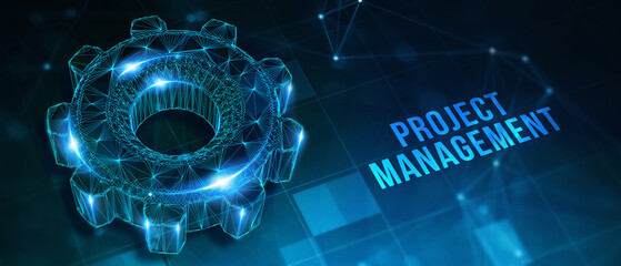 Project management concept. Business, Technology, Internet and network concept. 3d illustration