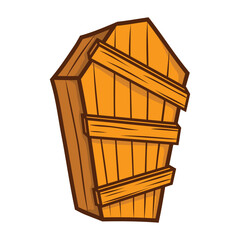 wooden coffin vector illustration isolated on white background