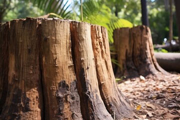 damaged tree trunks due to termites