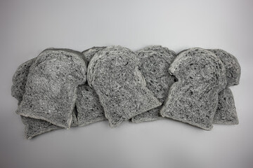 Charcoal bread black bread. Top view