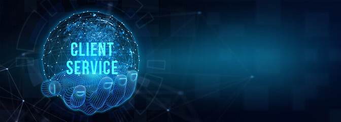 Business, Technology, Internet and network concept. Technical Support Center customer service. 3d illustration