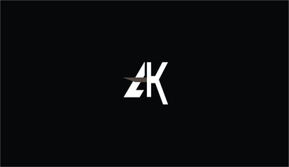AK, KA, A, K Logo Letter Monogram - obrazy, fototapety, plakaty